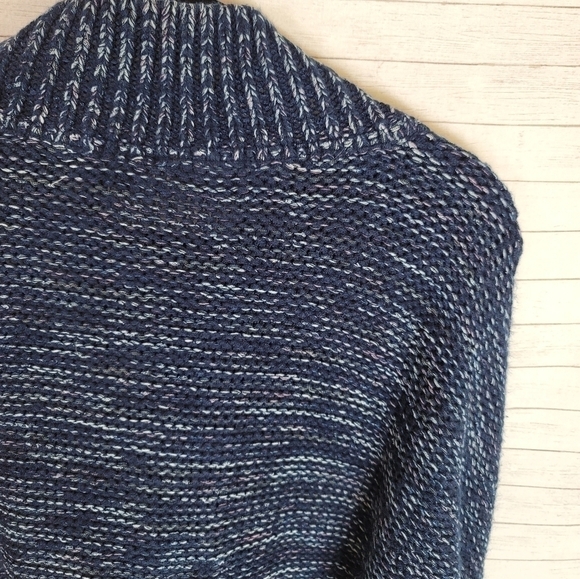Anthropologie Pilcro Mega Henley Sweater Button Up Blue Heathered Knit, SZ 3XL - Picture 9 of 14